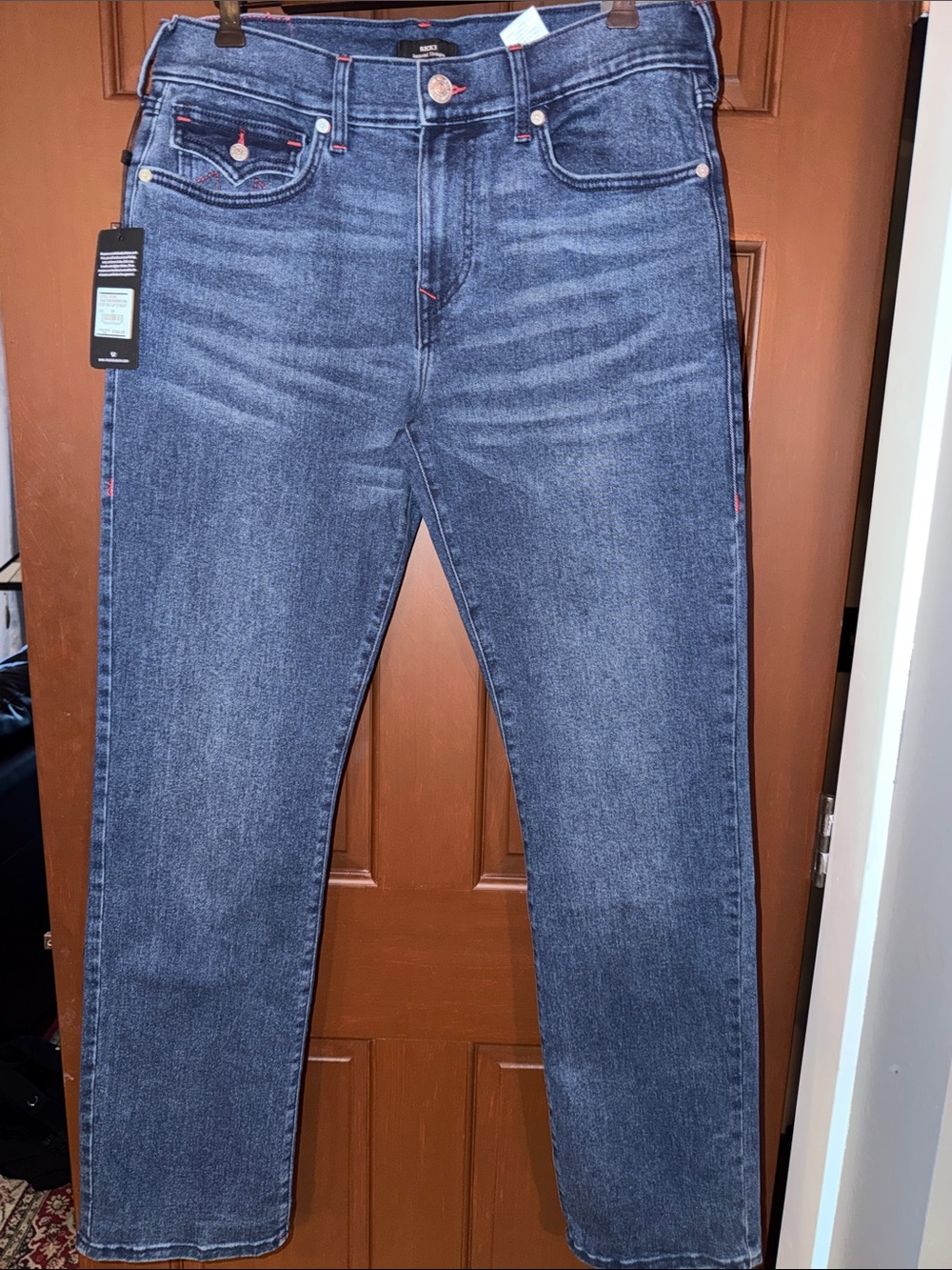 True Religion Men's Dark Blue Slim Straight Jeans